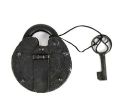 Old Indian Padlock Iron Hand Crafted Key Lock