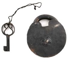 Old Indian Padlock Iron Hand Crafted Key Lock