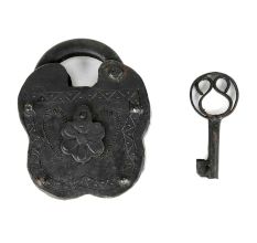 Vintage Iron Gate Padlock with Key Working Condition