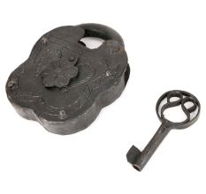 Vintage Iron Gate Padlock with Key Working Condition