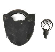 Old Handmade Vintage Rare Iron Lock and Key Collectible