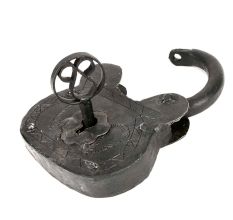 Old Handmade Industrial Lock- Strong Box Lock with Its Key
