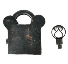 Iron Lock and Key Old Vintage Useful Home Collectible