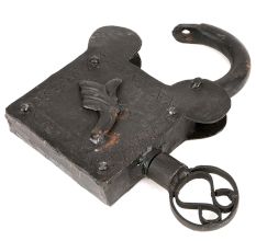 Iron Lock and Key Old Vintage Useful Home Collectible