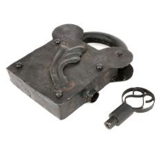 Vintage Indian Old Iron Hand Crafted Lock & Key in Working Condition