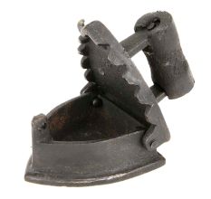 Old Rustic Iron on the Hot Coal Used To Iron Clothes