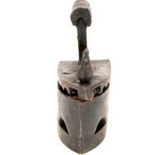Old Collectible Coal Iron Charcoal Cast Iron with Chicken Latch Rooster Lock