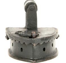 Vintage Sad Iron Cast Iron Wood Handle Flip Top for Coals and a Latch