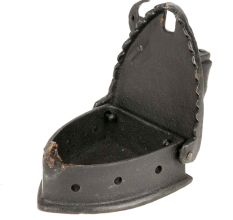 Vintage Sad Iron Cast Iron Wood Handle Flip Top for Coals and a Latch