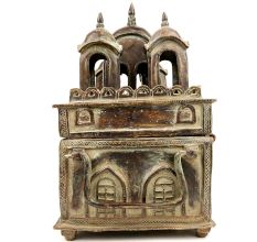 Old fort Design in Brass on Vintage (Trunk Up) Box