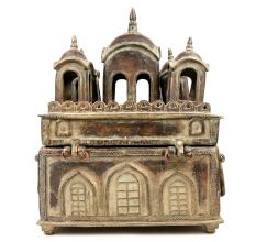 Old fort Design in Brass on Vintage (Trunk Up) Box