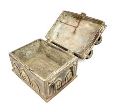 Old fort Design in Brass on Vintage (Trunk Up) Box