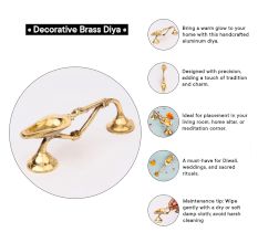 Rare Handmade Brass Temple Oil Lamp