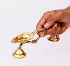 Rare Handmade Brass Temple Oil Lamp