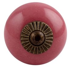 Dark Pink Antique Fitting Ceramic Drawer Knob