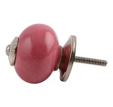 Dark Pink Silver Fitting Ceramic Dresser Knob