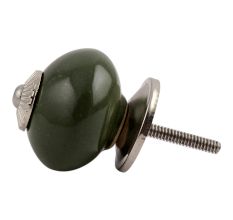 Olive Round Silver Fitting Ceramic Drawer Knob Online