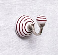 White Cherry Striped Wall Hooks