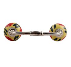 Red Flower Ceramic Bridge Handle