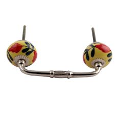 Red Flower Ceramic Bridge Handle