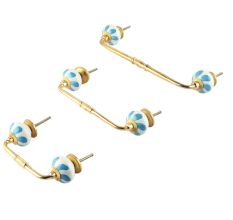 Light Blue Fan Ceramic Bridge Handle
