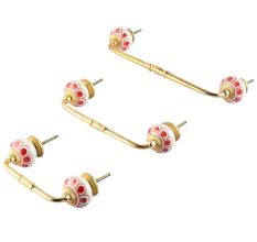 Red Baluster Ceramic Bridge Handle