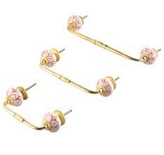 Red Lotus Ceramic Bridge Handle