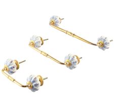 Blue Lotus Ceramic Bridge Handle