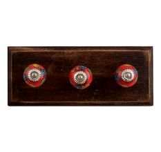 Blue Sunflower Ceramic Wooden Hooks