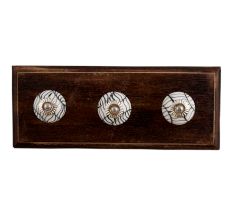 Black Leaf Ceramic Wooden Hooks