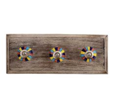 Rangoli Ceramic Wooden Hooks