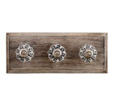 Black Leaf Melon Ceramic Wooden Hooks