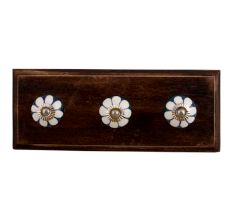 Stephanotis Ceramic Wooden Hooks