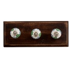 Blue Berry Ceramic Wooden Hooks