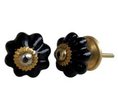 Black Ceramic Knob Small