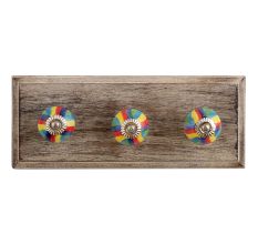 Rangoli Ceramic Wooden Hooks
