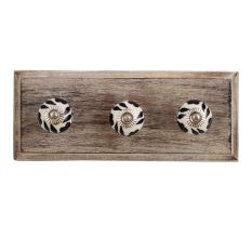 Day Night Ceramic Wooden Hooks