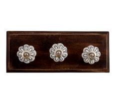 Black Spider Ceramic Wooden Hooks