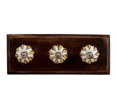 Sunflower Ceramic Wooden Hooks