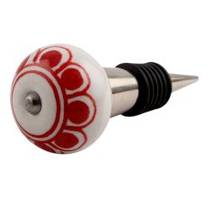 Red Baluster Ceramic Wine Stopper