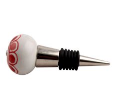 Red Baluster Ceramic Wine Stopper