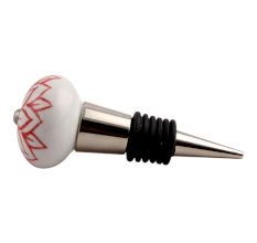 Red Lotus Ceramic Wine Stopper
