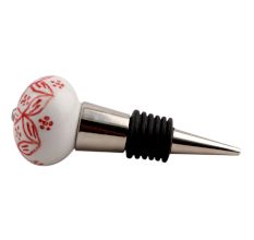 Red Leaf Ceramic Wine Stopper