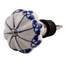Blue Shamrock Ceramic Wine Stopper