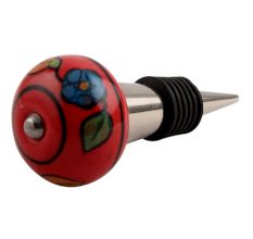 Blue Sunflower Ceramic Wine Stopper