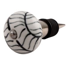 Black Leaf Ceramic Wine Stopper