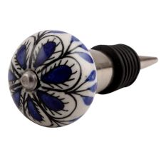 Black Blue Drop Ceramic Wine Stopper