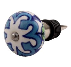 Blue Flower Ceramic Wine Stopper