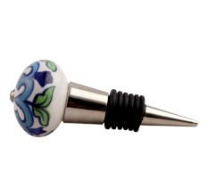 Blue Flower Ceramic Wine Stopper