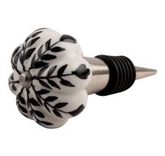 Black Leaf Ceramic Wine Stopper